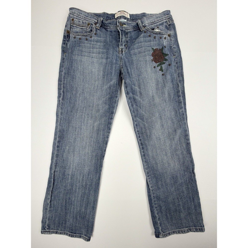 Z‎ Cavaricci Vintage Jeans Women's 13 Studded Graphic Straight Leg Y2K